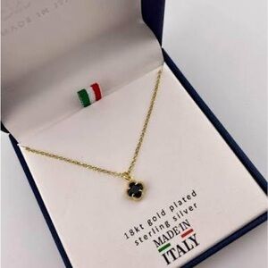 NEW | Lucia Mara Gold Plated Necklace with Black Pendant